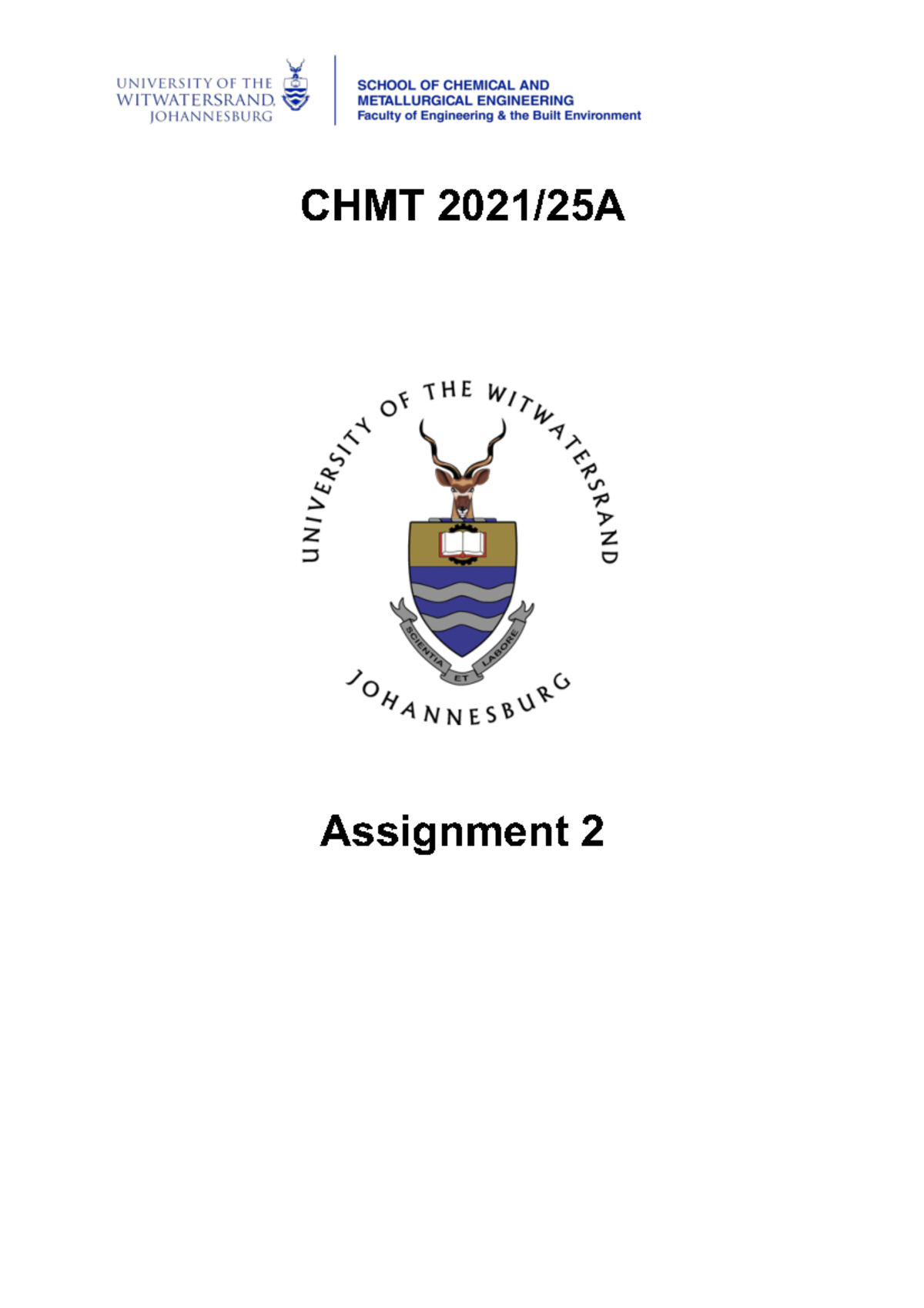 CHMT+2021+Assignment+2 - CHMT 2021/25A Assignment 2 Assignment 2 ...