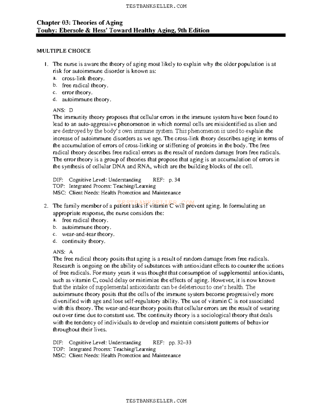 03-towards-healthy-aging-testbank-testbankseller-chapter-03