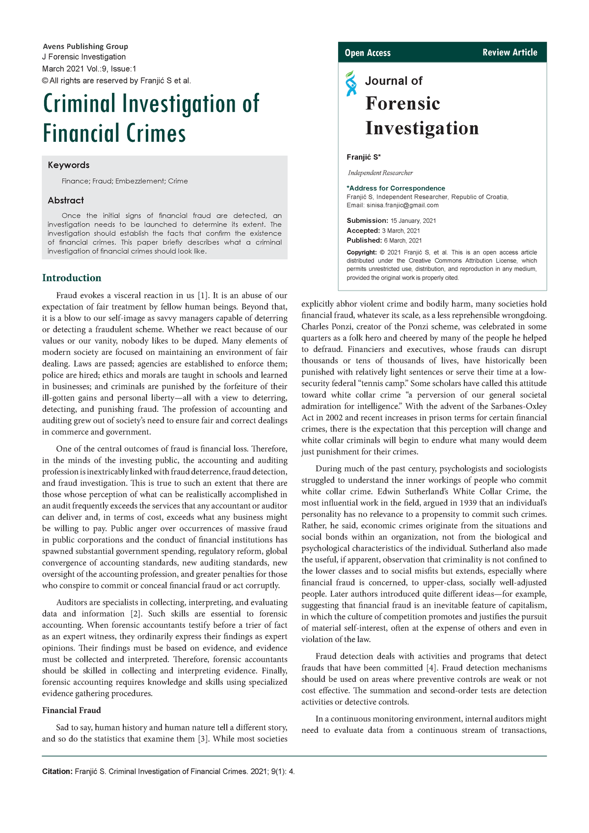 dissertation on financial crime