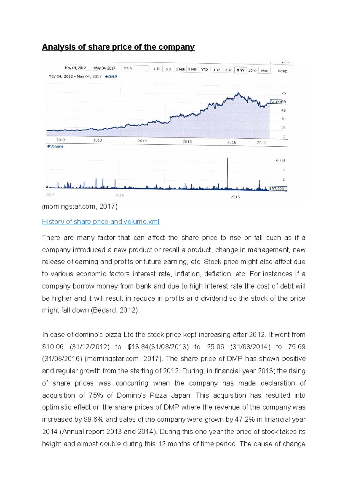 share price research paper