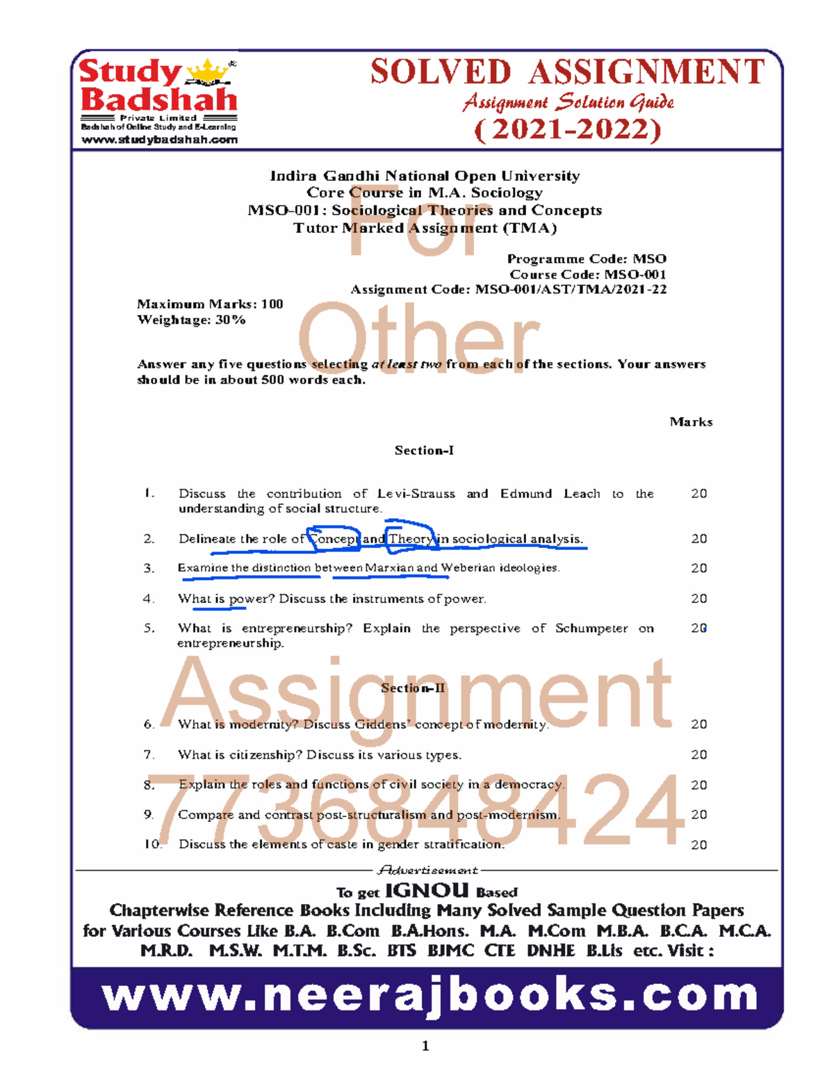 MSO-1-EM solved - QUESTIONS AND ANSWERA - SOLVED ASSIGNMENT ####### 樀㐀 ...