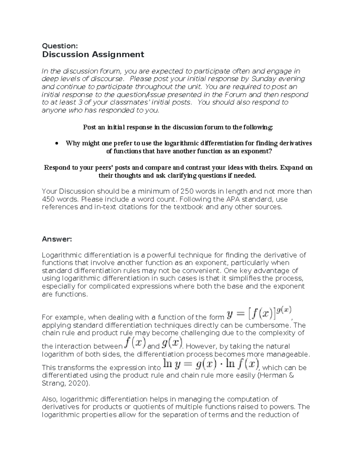 Discussion Forum Unit 5 - Question: Discussion Assignment In the ...