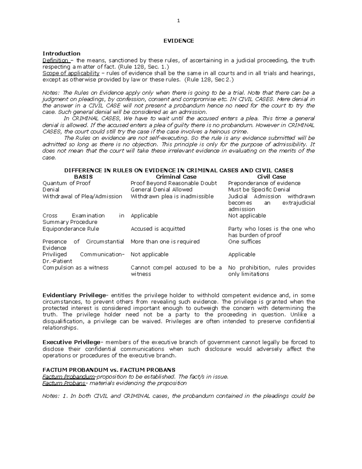 Evidence reviewer finals - EVIDENCE Introduction Definition – the means ...