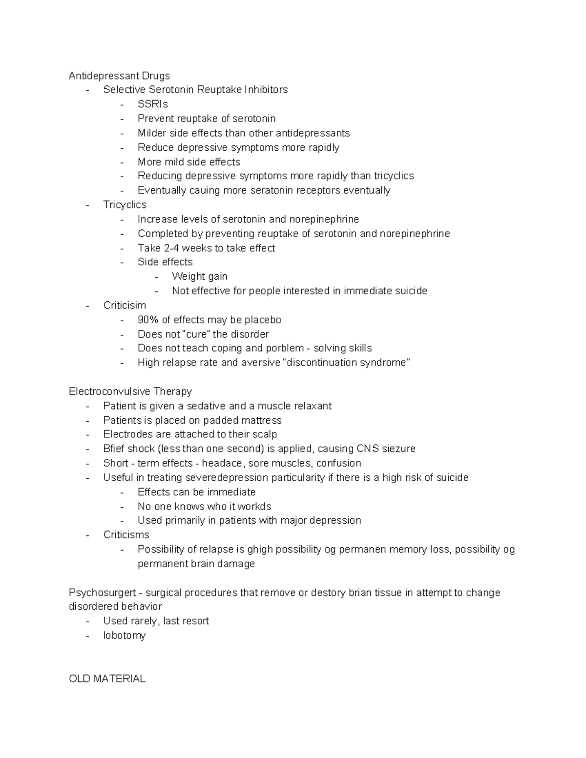 12 7 Class Notes - Antidepressant Drugs - Selective Serotonin Reuptake ...