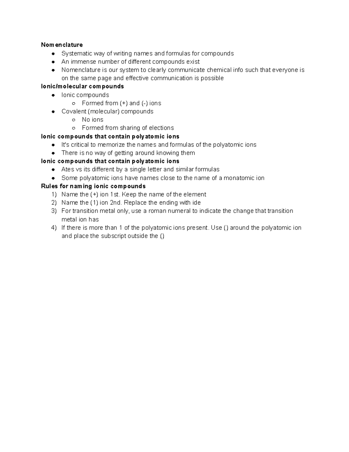 Chem136 nomenclature - Nomenclature Systematic way of writing names and ...