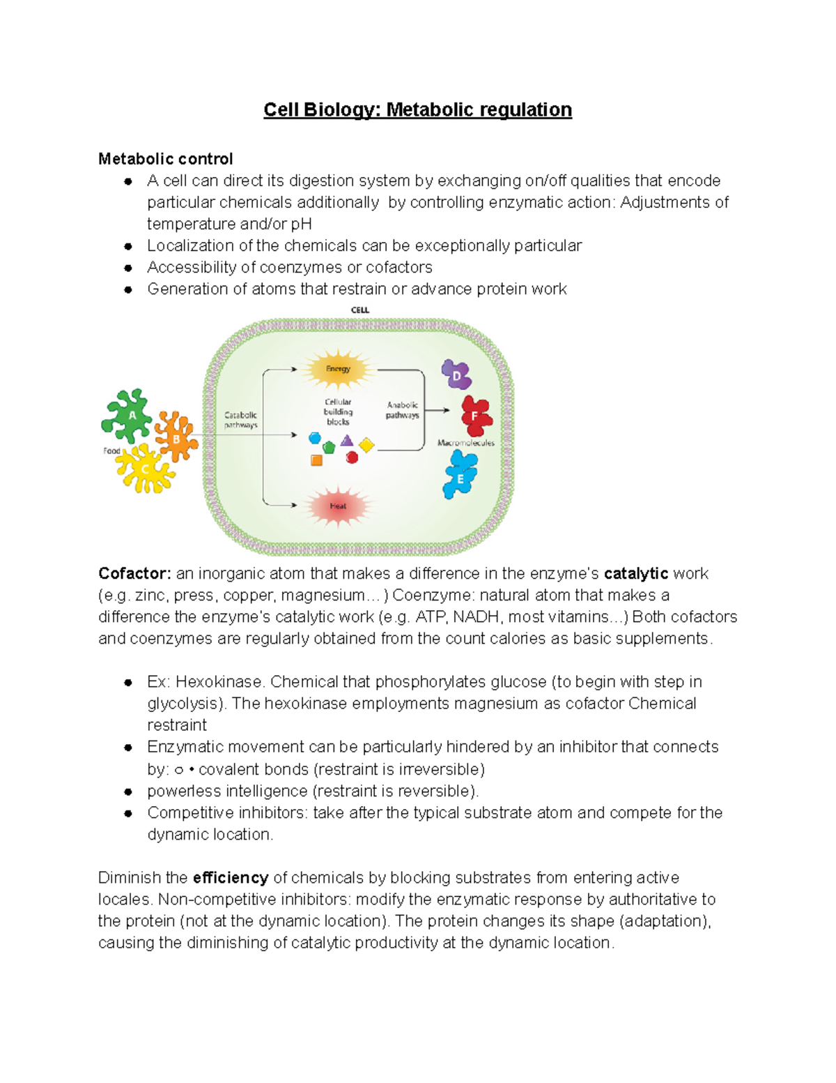 Cell Biology Metabolic Regulation - Cell Biology: Metabolic Regulation ...