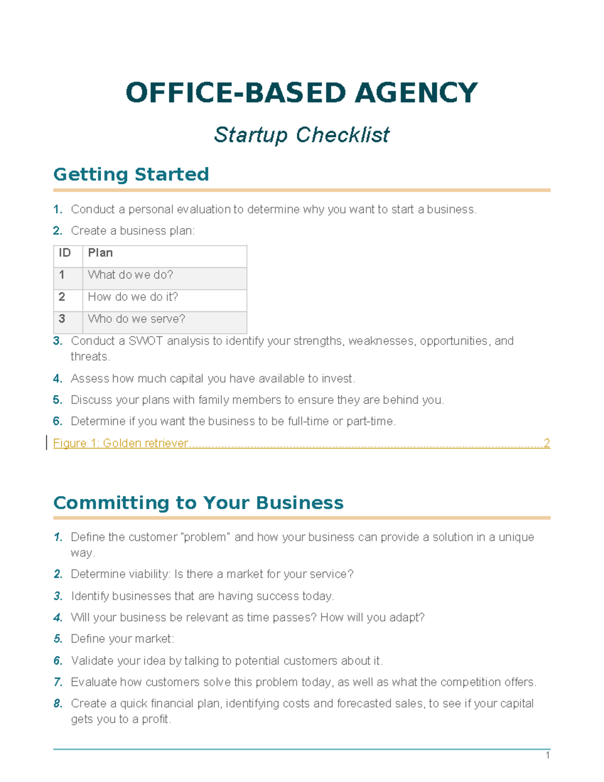 Project 6 - Tliệu - OFFICE-BASED AGENCY Startup Checklist Getting ...