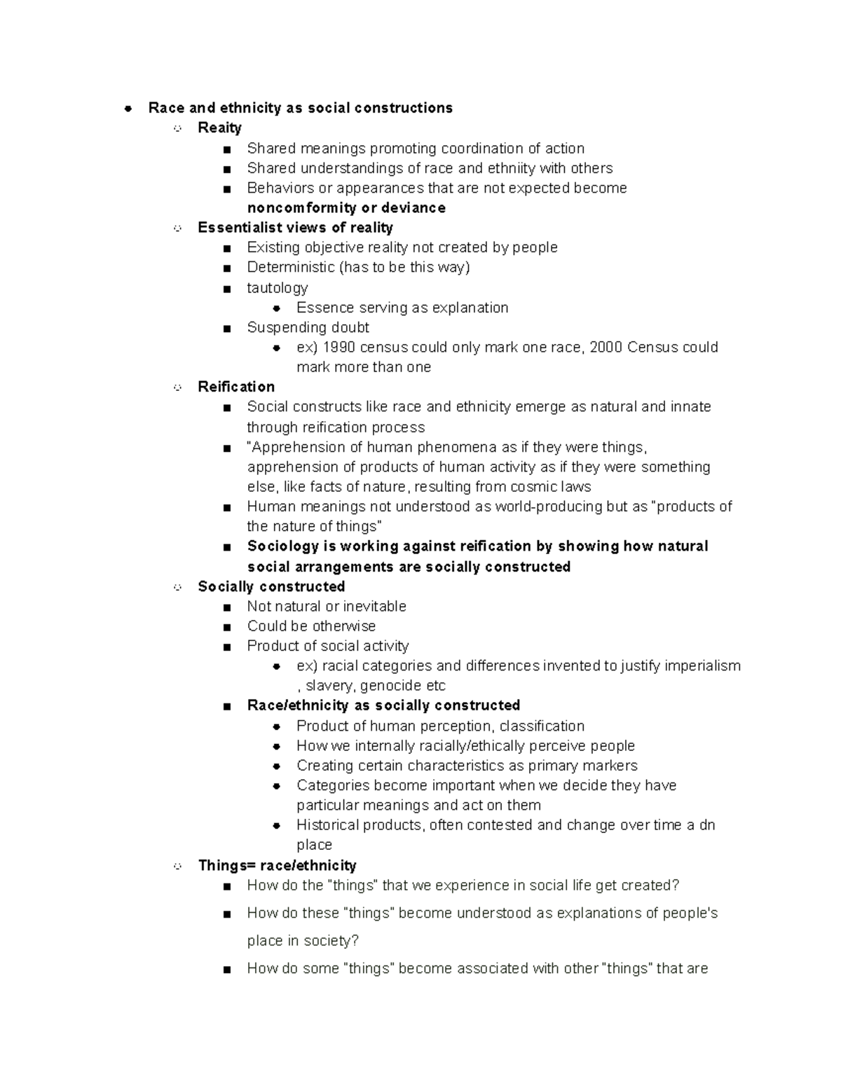 Week 1 - Lecture notes 1 - Race and ethnicity as social constructions ...