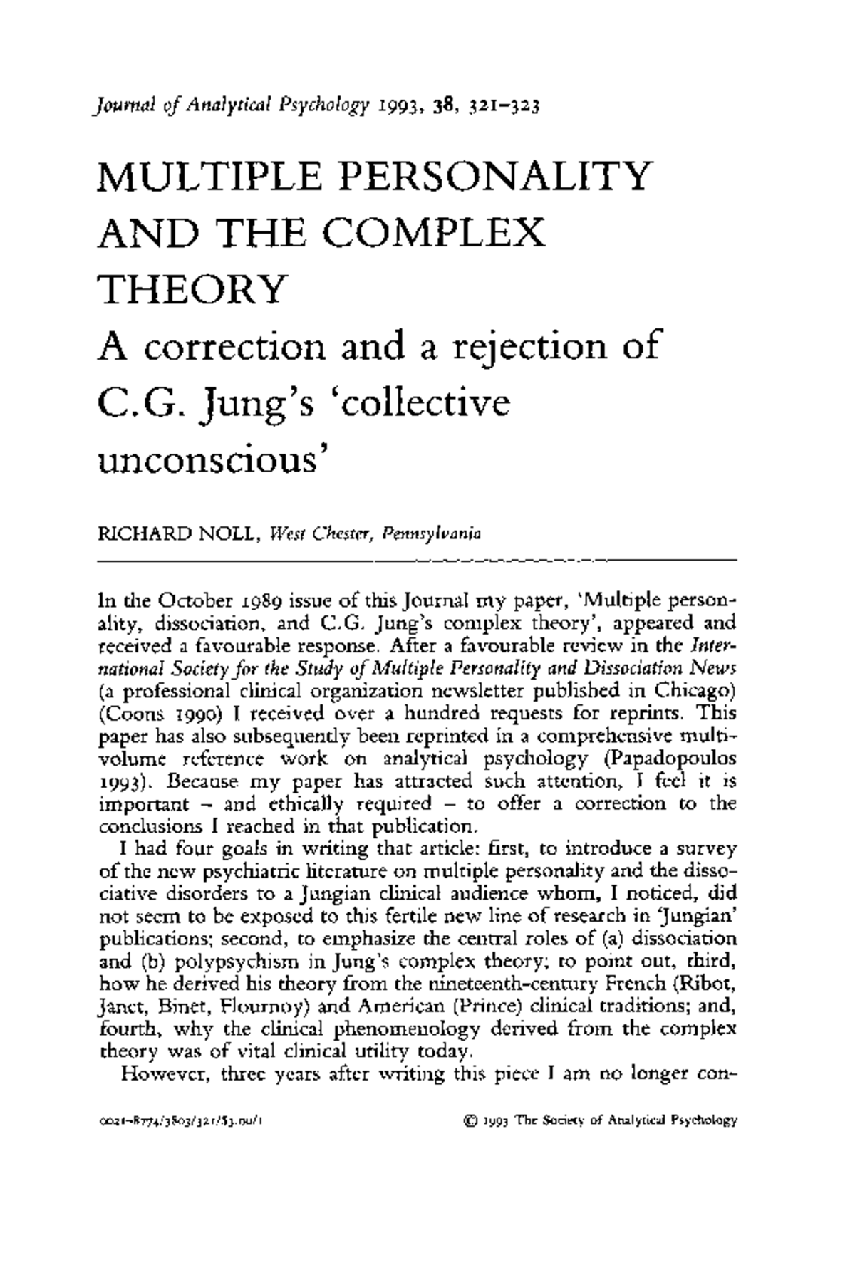 MPD and Jung's Complex theory 1993 Psicologia dinamica Studocu