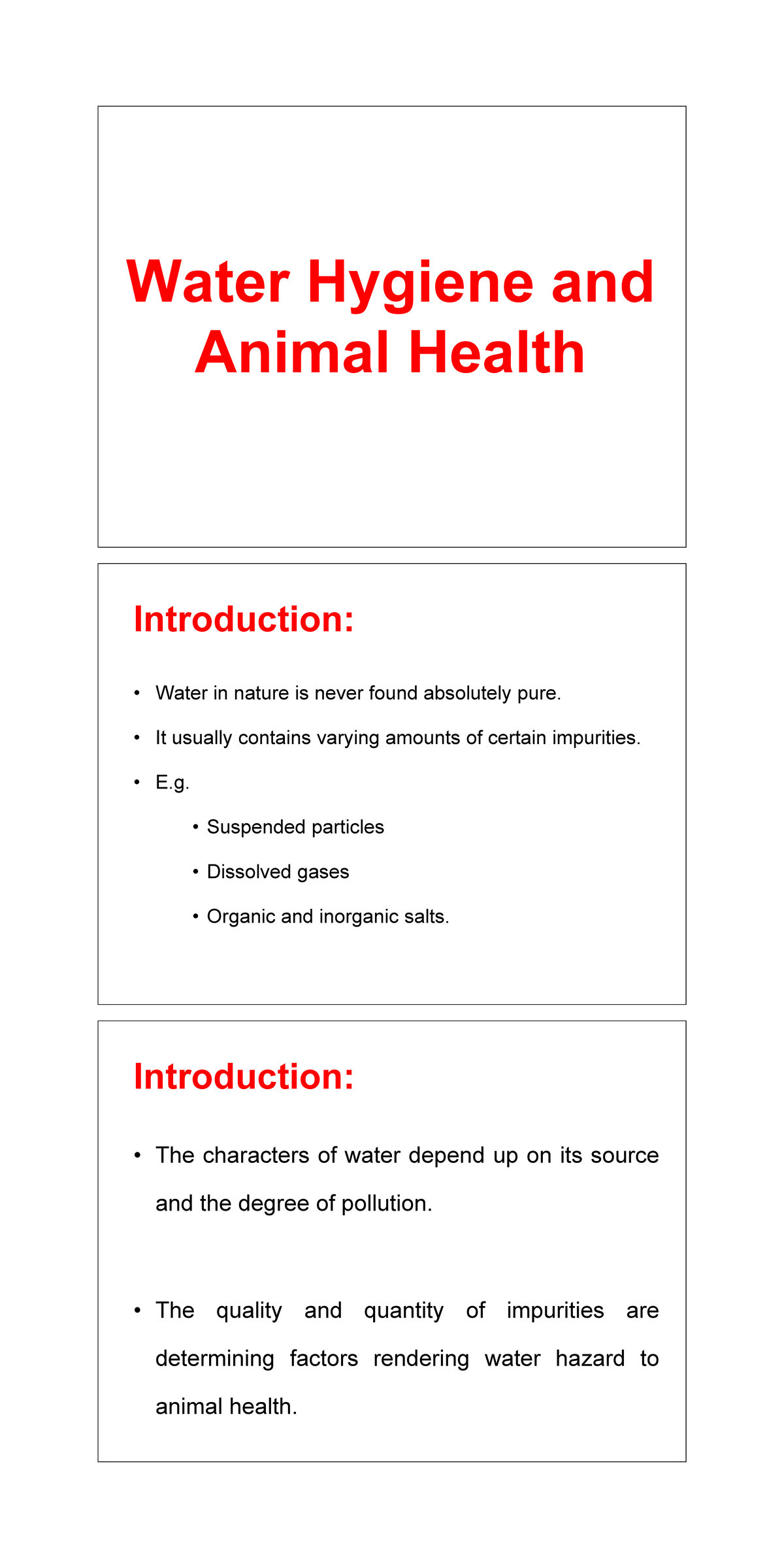 1. Water Hygiene Principles of Highway Engineering and Traffic
