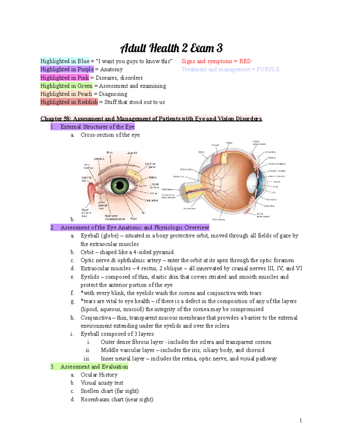 Adult Health 2 Exam 3 - Adul Healt 2 A 3 Highlighted In Blue