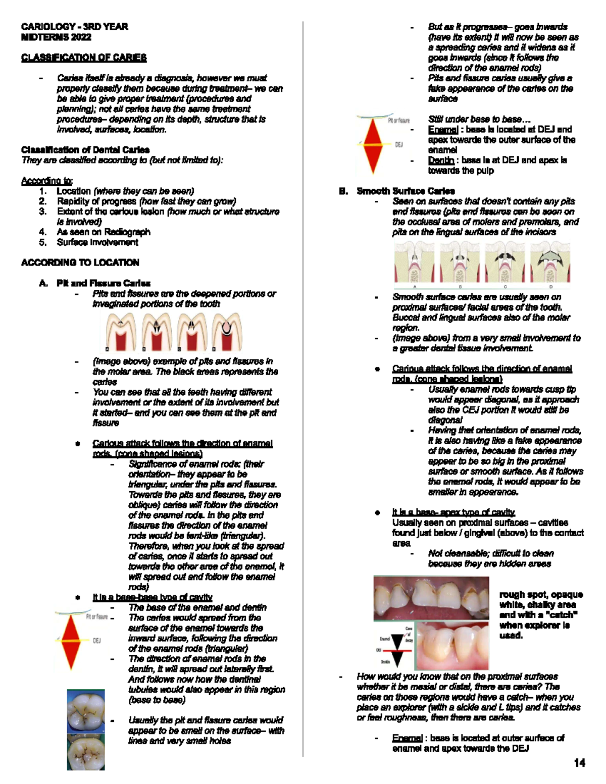 Midterms - Cariology Notes - Dentistry - Studocu