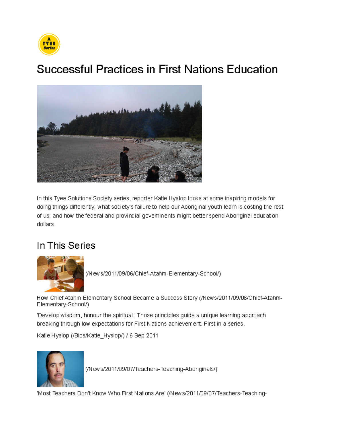 (6) Successful Practices in First Nations Education The Tyee ...