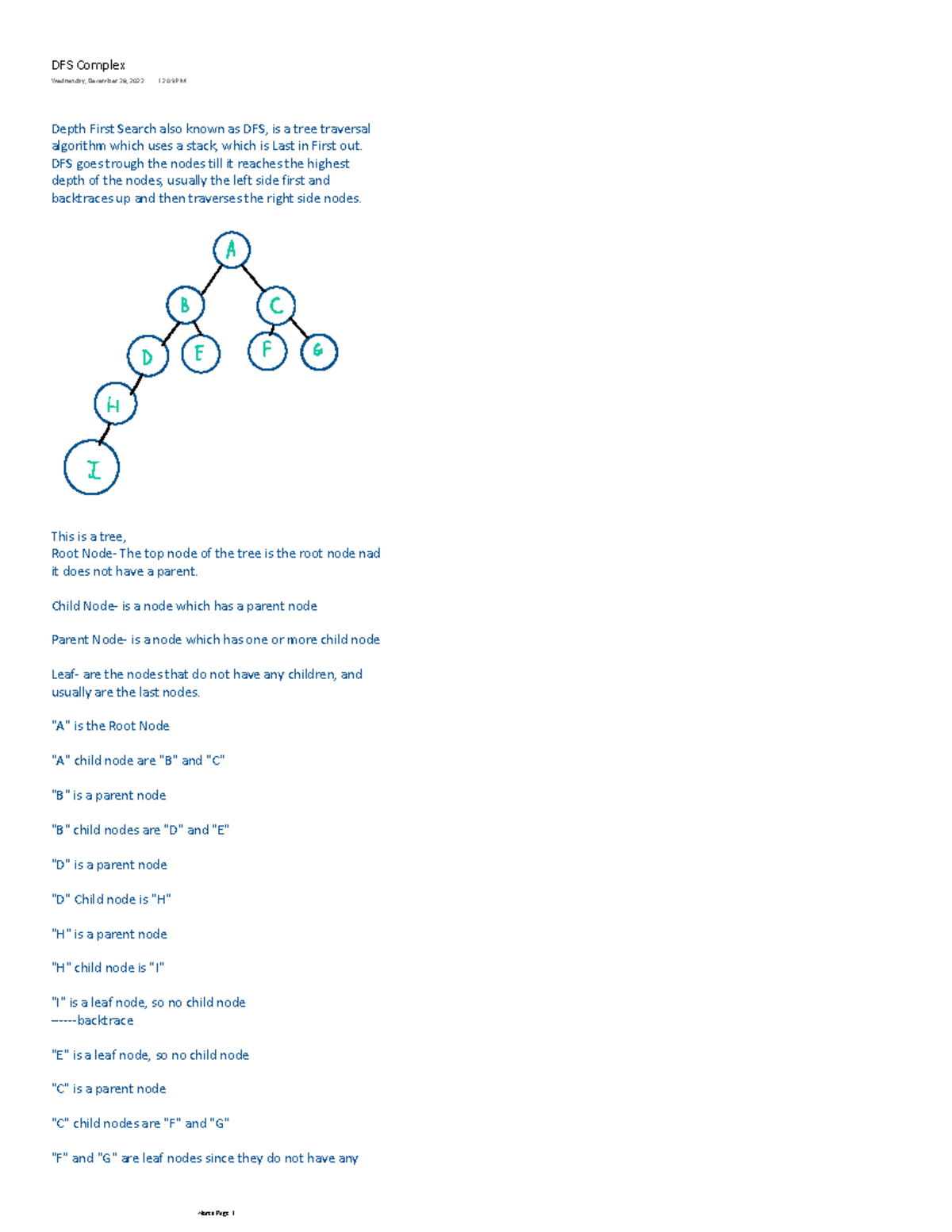 Iteration 2 depth first search complex - Depth First Search also known ...