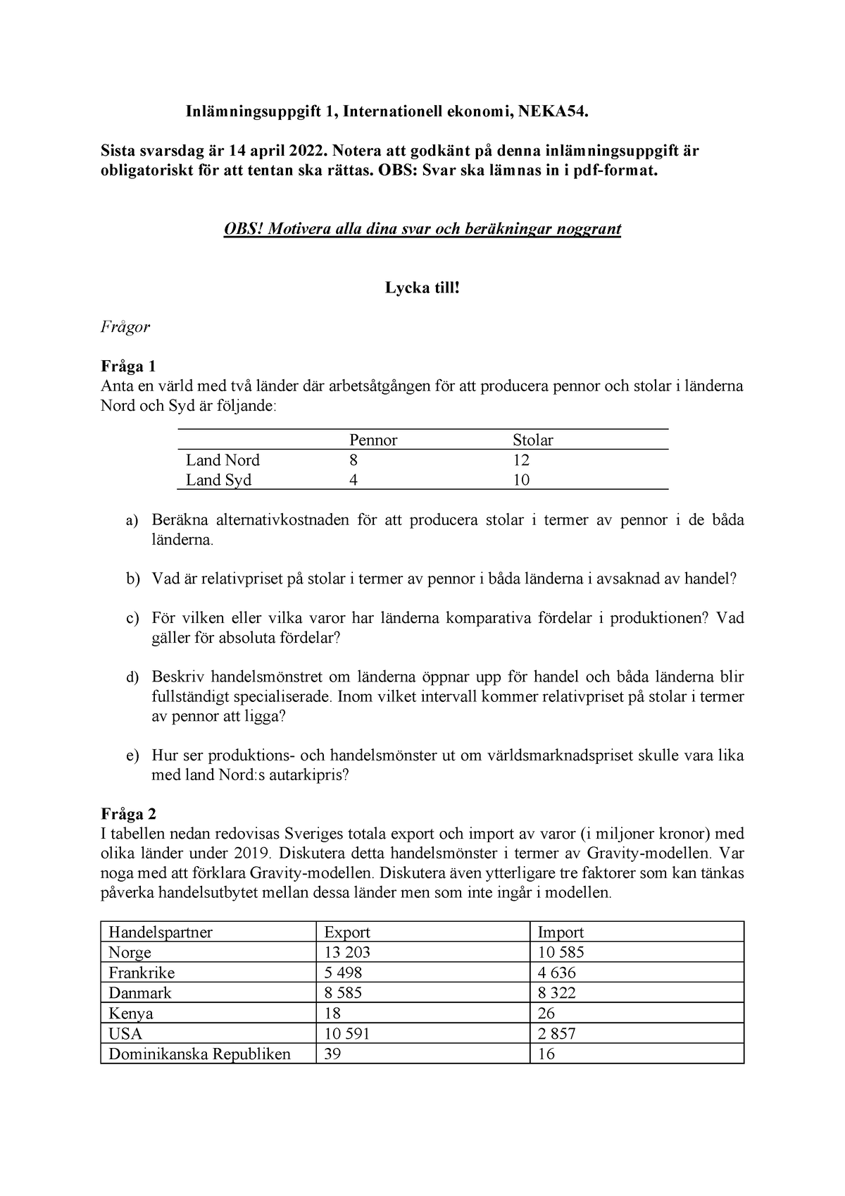 Inlämningsuppgift 1 NEKA54, Vt 2022 - Inlämningsuppgift 1 ...