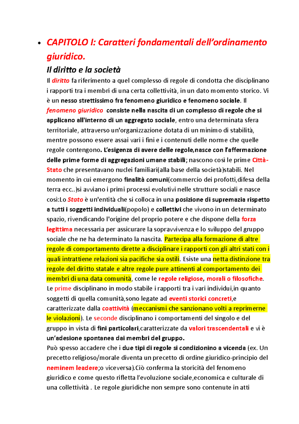 Riassunti Caretti-de Siervo - • CAPITOLO I: Caratteri fondamentali dell ...