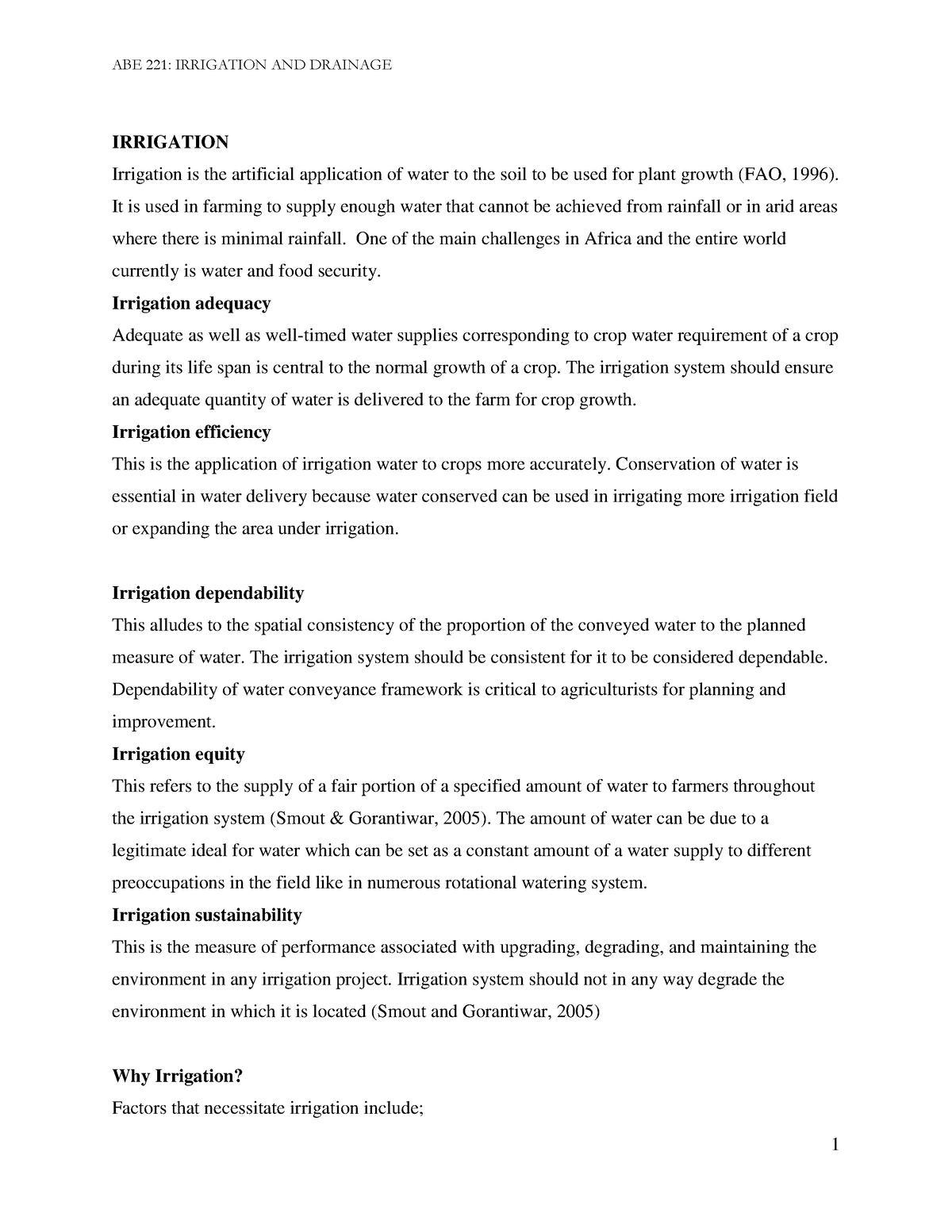 ABE Irrigation - Copy (3)-1 - ABE 221: IRRIGATION AND DRAINAGE 1 ...