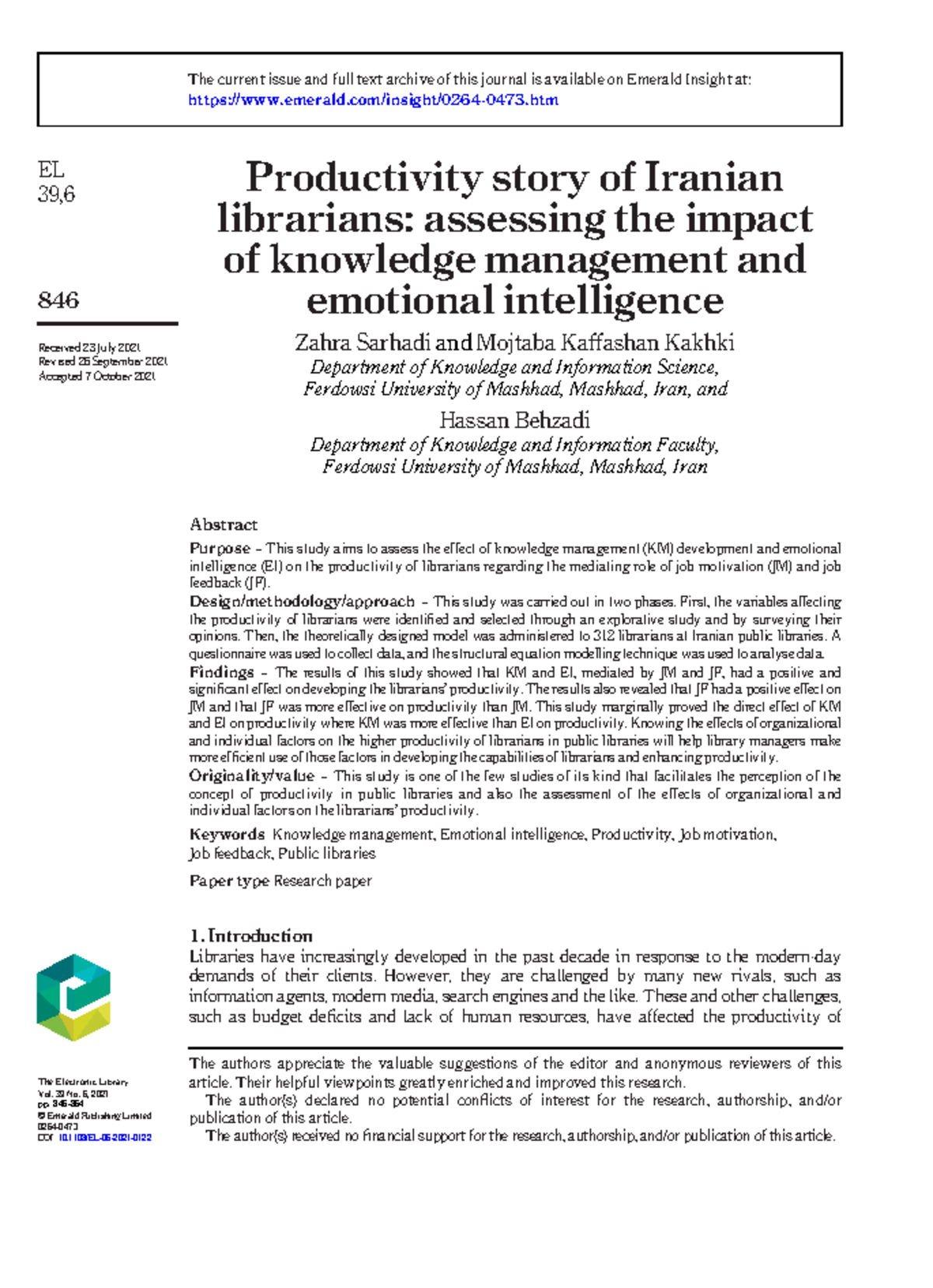 IMC651 (12) - article - Productivity story of Iranian librarians ...