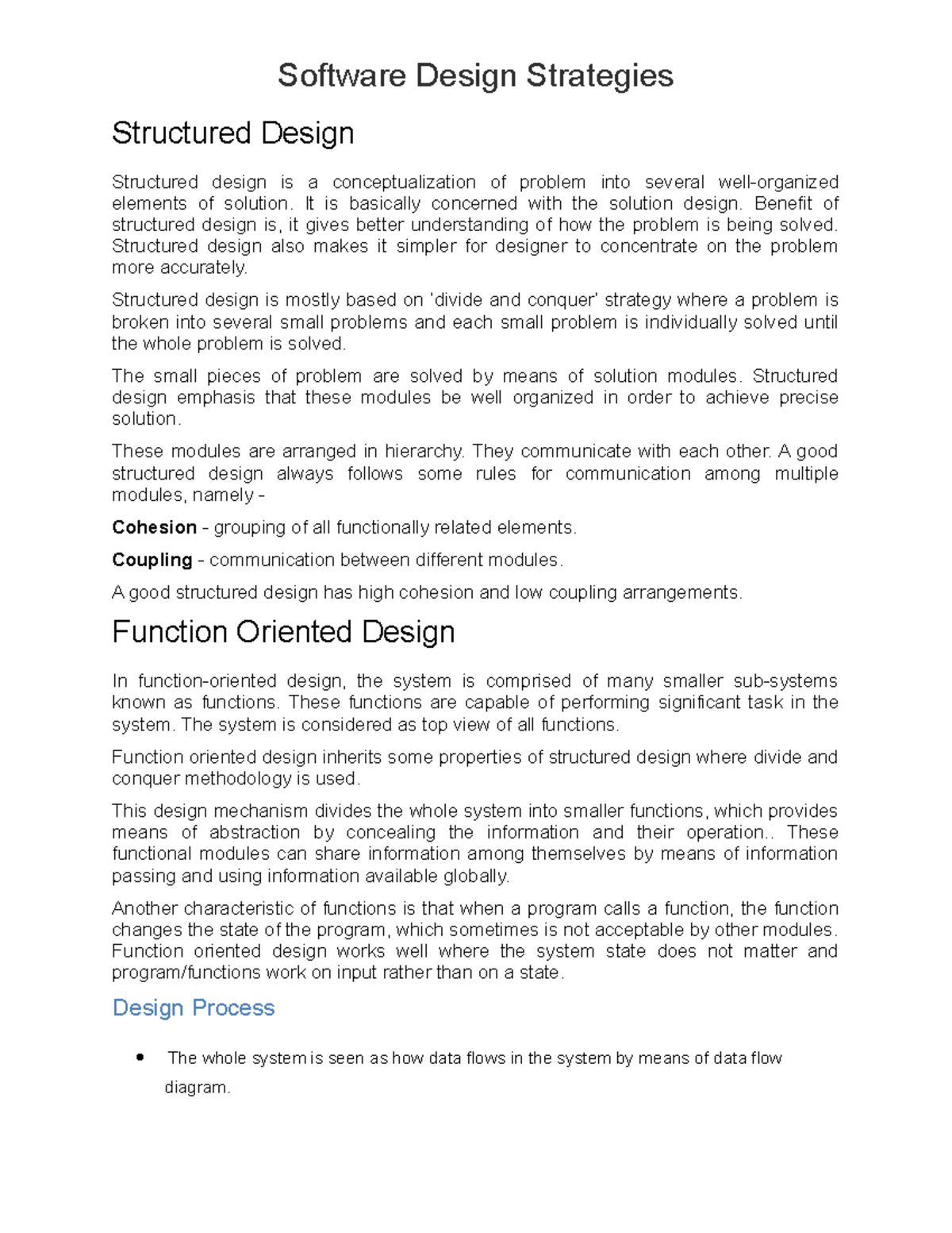 Software Design strategies - Software Design Strategies Structured ...