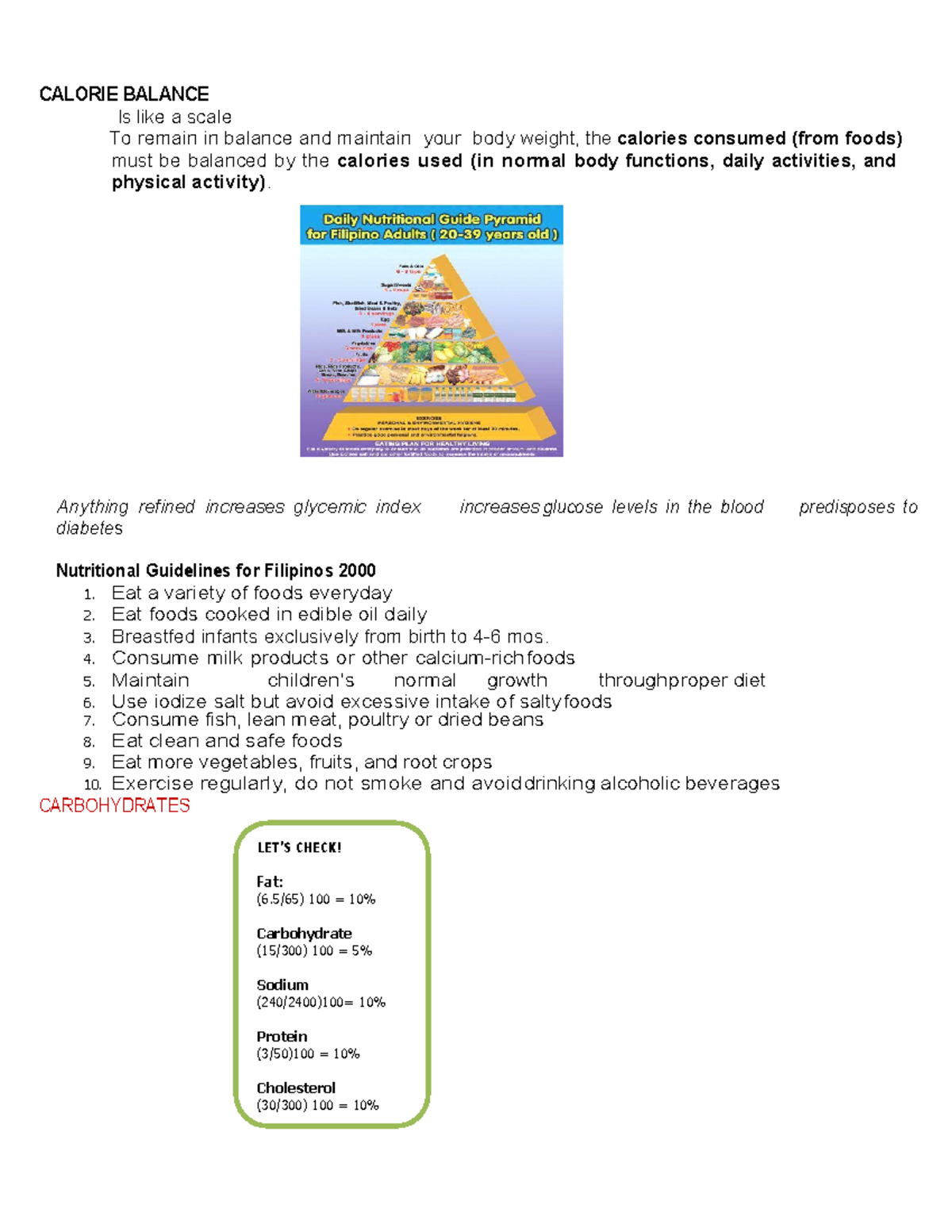 Calorie Balance i hope it would help CALORIE BALANCE Islike a scale