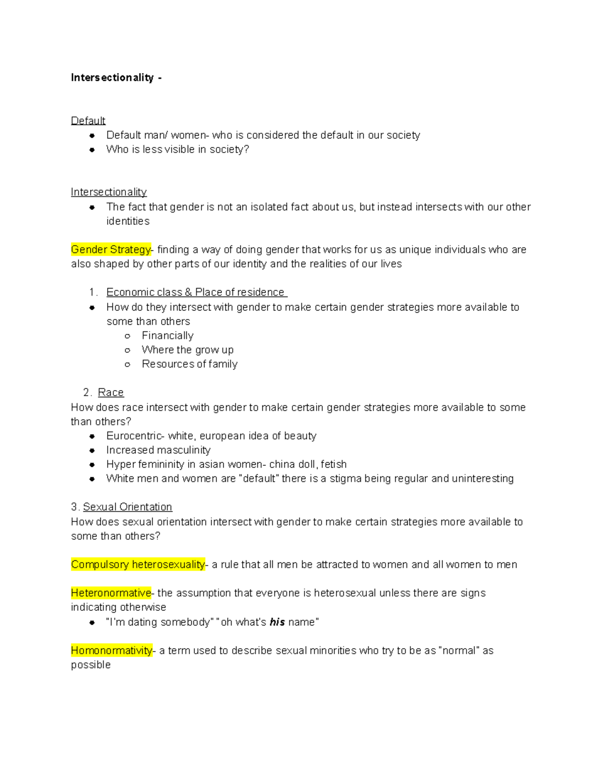 Gender and Society Chapter 5 - Intersectionality - Default Default man ...