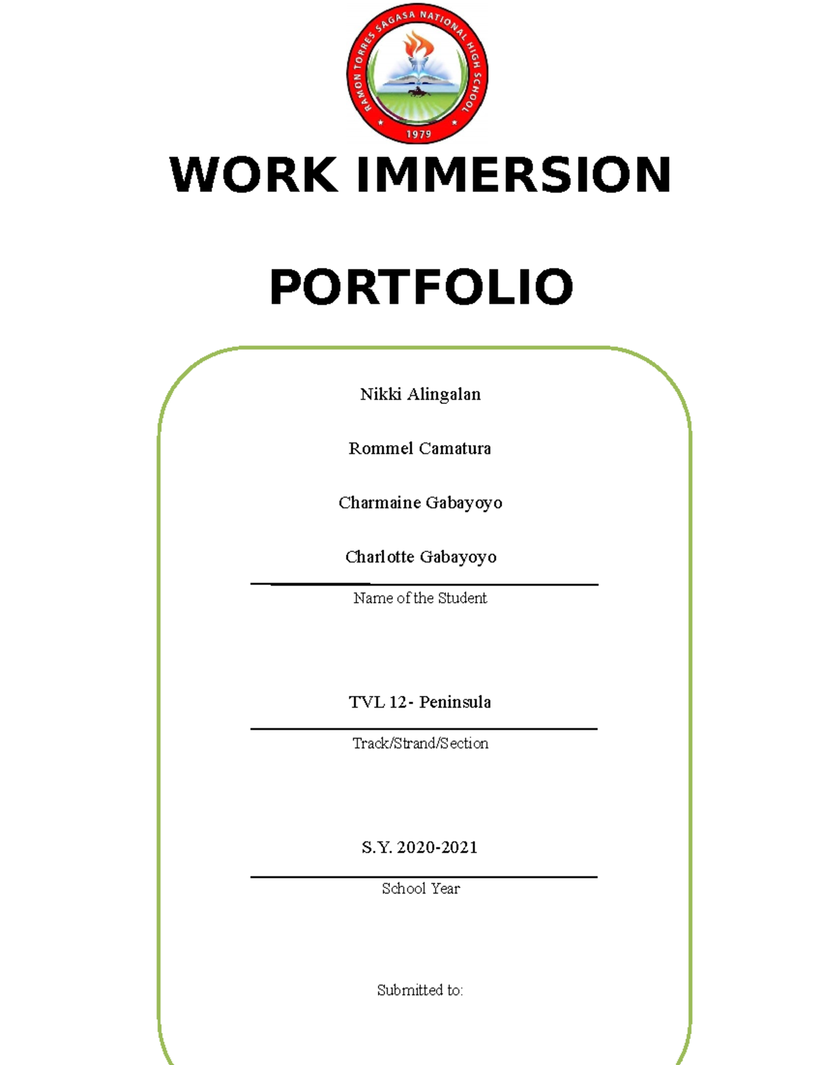 6 Core Competencies - take good care of it - WORK IMMERSION PORTFOLIO ...