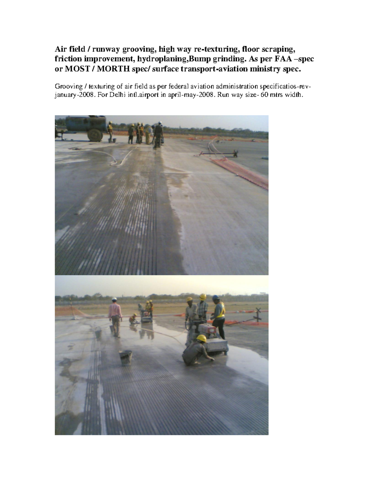 Texturing pics - Advance Pavement Design - Air field / runway grooving ...