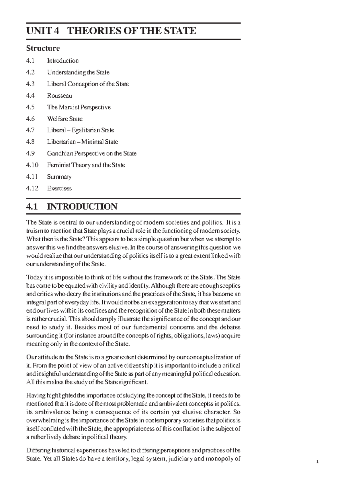 Theories of State with respect to policy they focus upon - Public ...