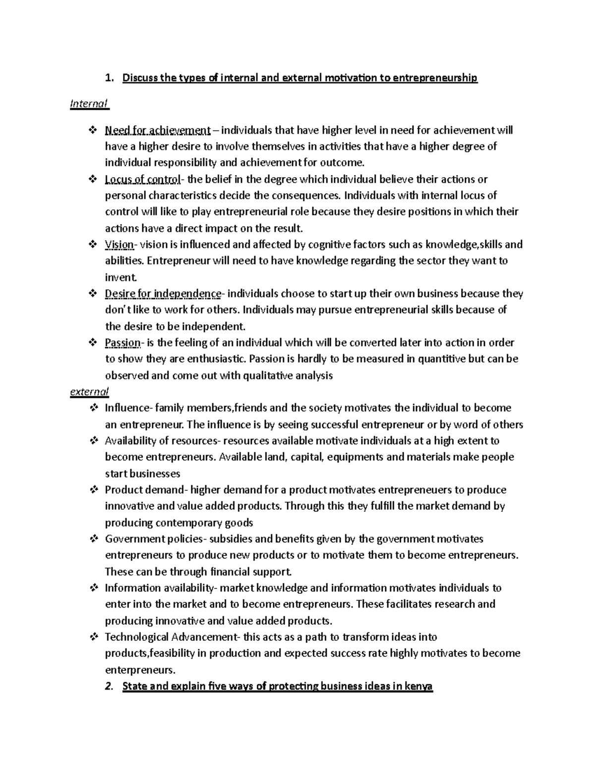 Entrepreneurship cat - Simplified - Discuss the types of internal and ...