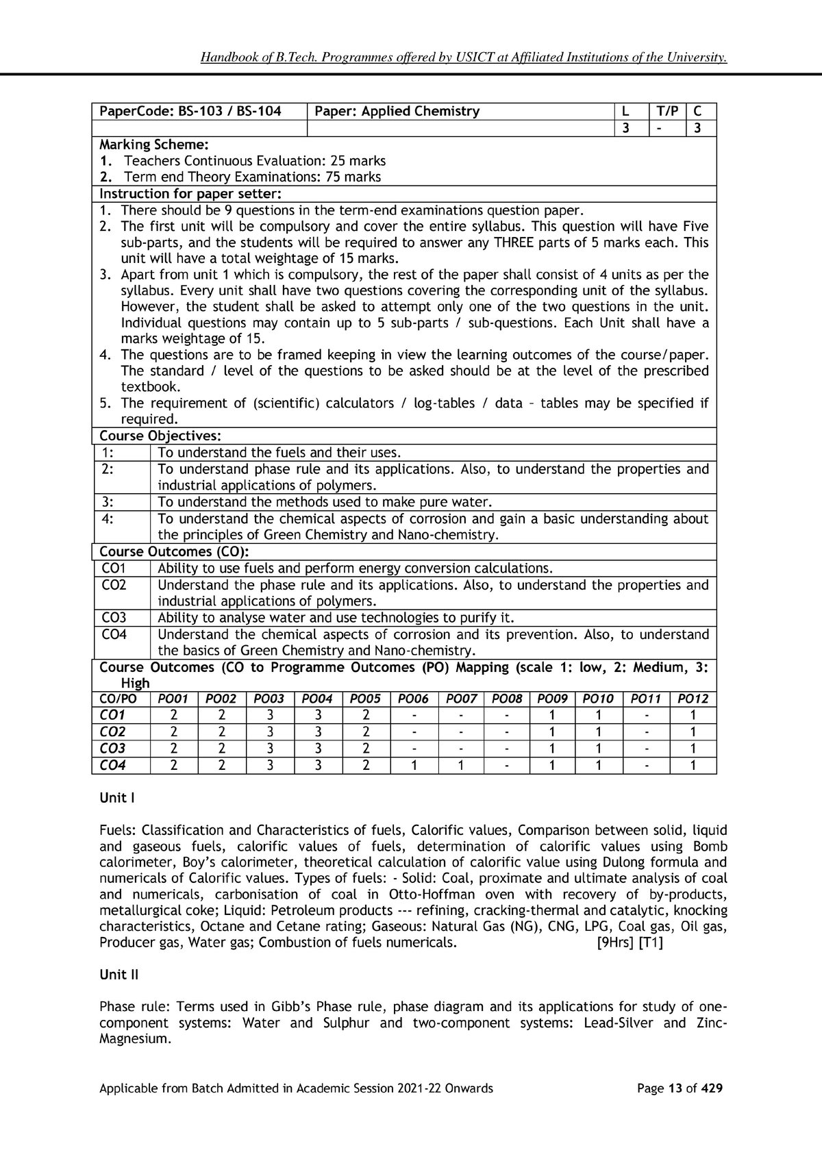 1st Year B.Tech CSE Syllabus - Btech - Studocu