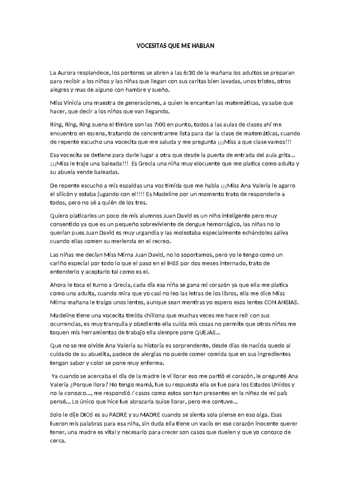Cronica ,UNAH , EJDN - VOCESITAS QUE ME HABLAN La Aurora resplandece ...
