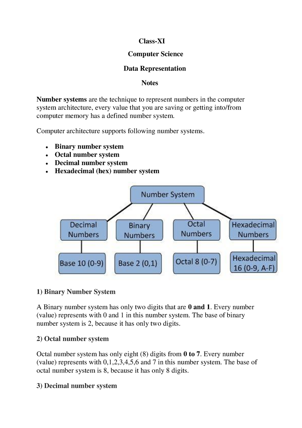 data representation in computer organization notes