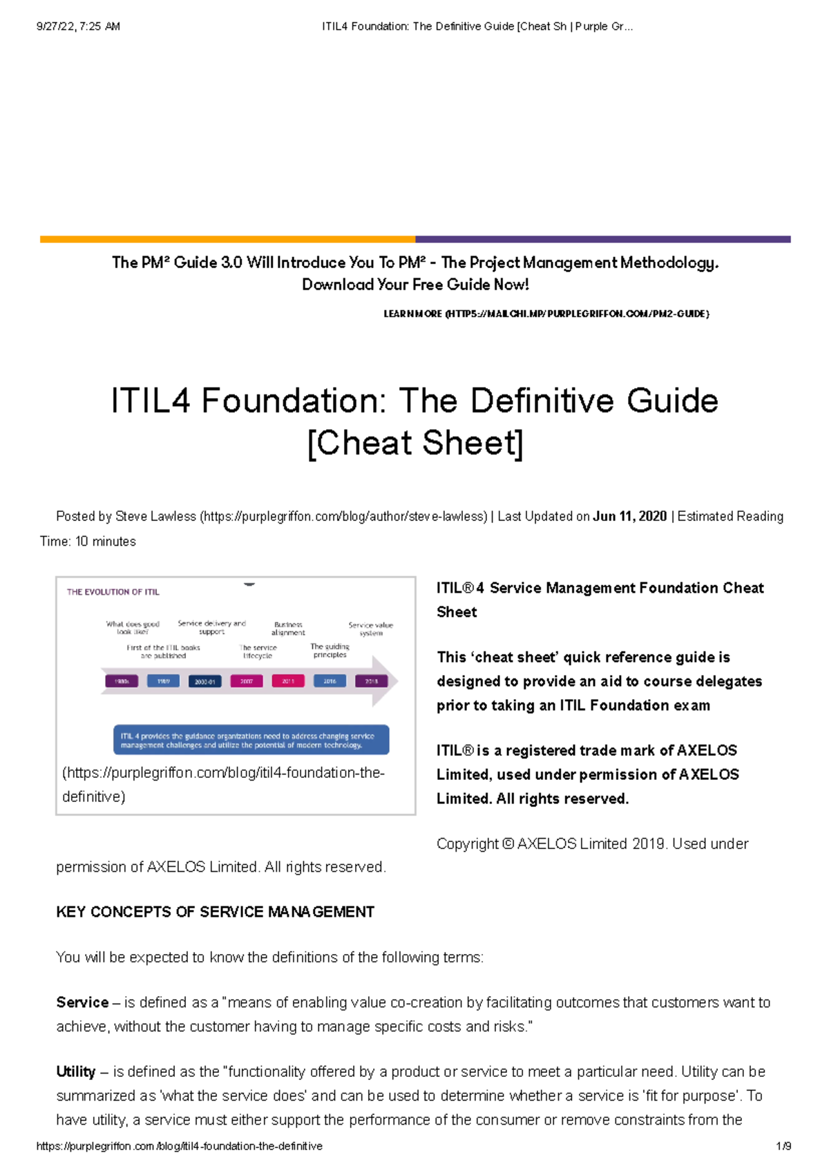 ITIL4+Foundation +The+Definitive+Guide+ Cheat+Sh+ +Purple+Gr - The PM² ...