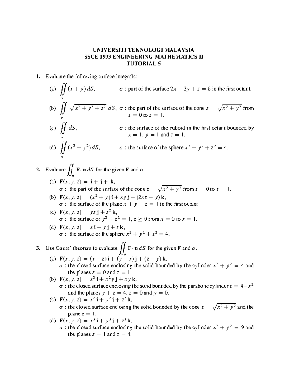 Tutorial 5SSCE1993 - tutor 5 - UNIVERSITI TEKNOLOGI MALAYSIA SSCE 1993 ...