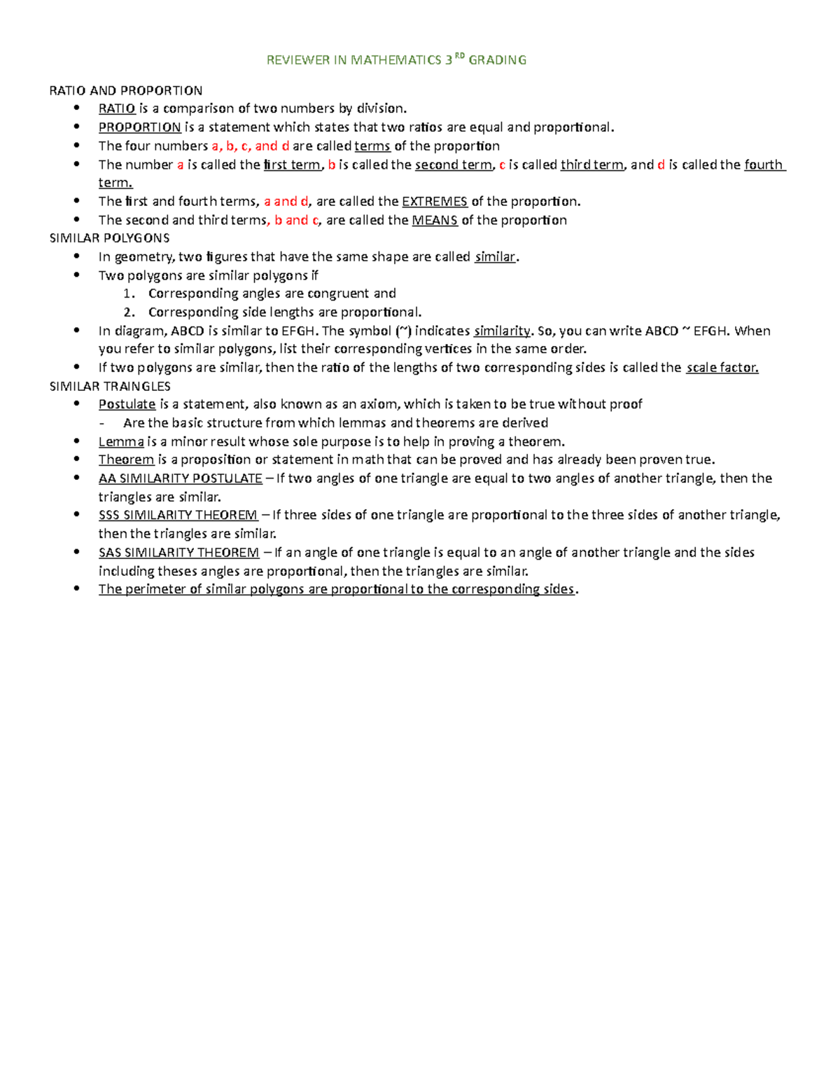 Reviewer IN Mathematics 3RD Grading - REVIEWER IN MATHEMATICS 3RD ...
