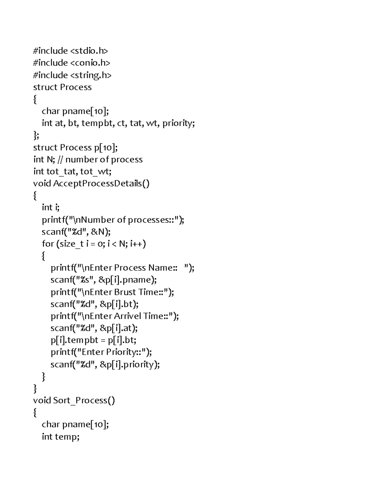 Npsjf To Calculate A NonPreemptive Scheduling Example include include Studocu