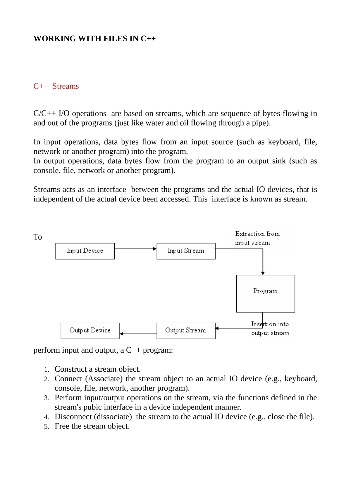 CPlus Course Notes - File I/O