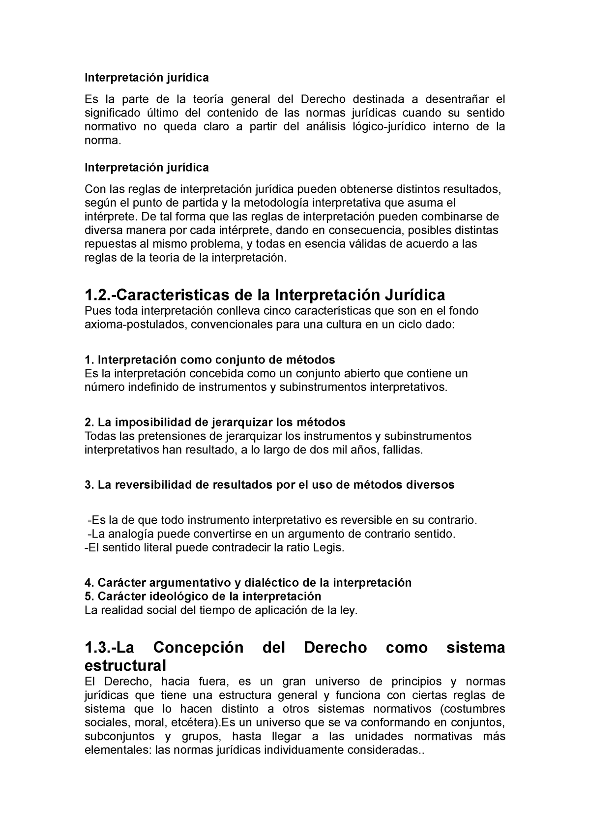 Final Exam Introducción Al Derecho Interpretación Jurídica Es La