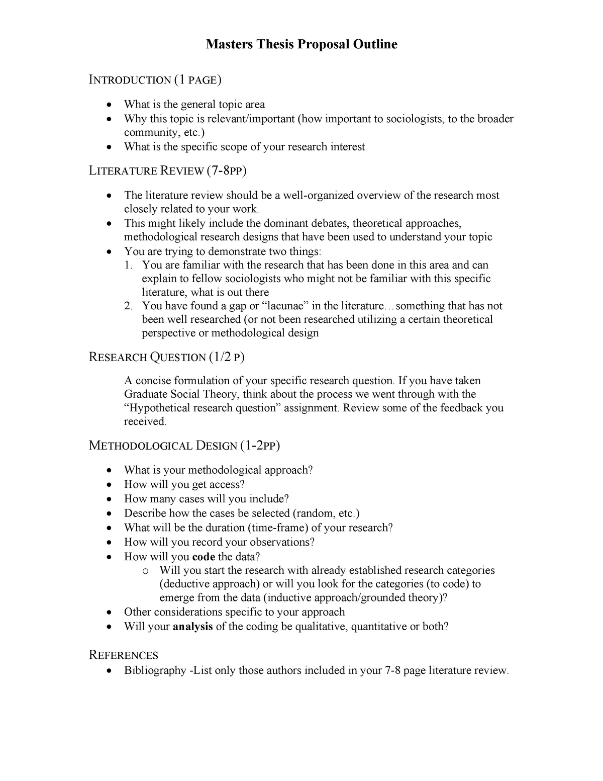 Master Thesis Outline Template - Masters Thesis Proposal Outline ...