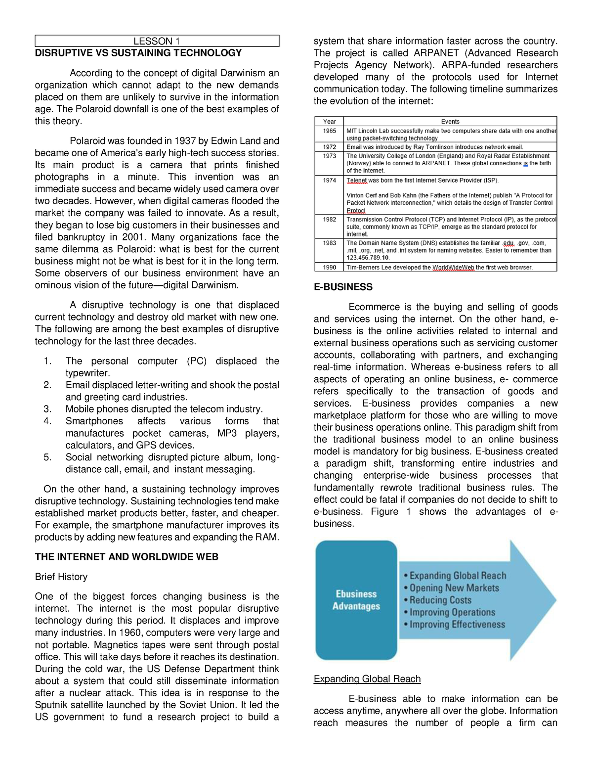 It 3rd Exam Handout - Topics Included (third Exam) - Lesson 1 