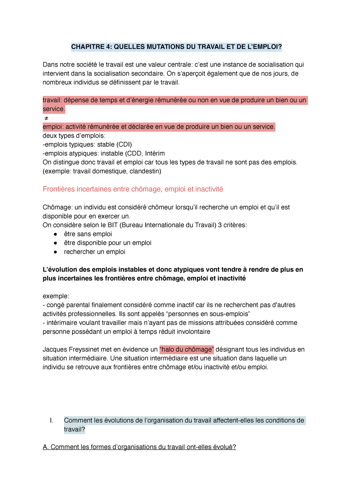 Des mutations dans l'organisation du travail 