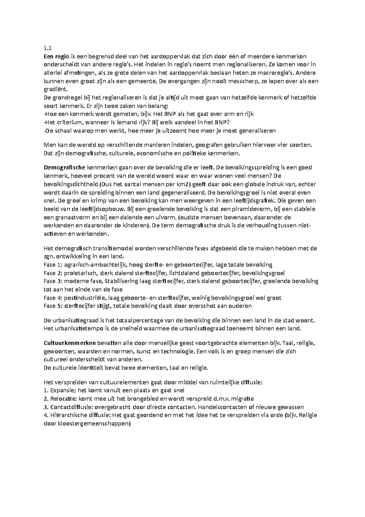 1465929295 AK Samenvatting Globalisering - Een Regio Is Een Begrensd ...