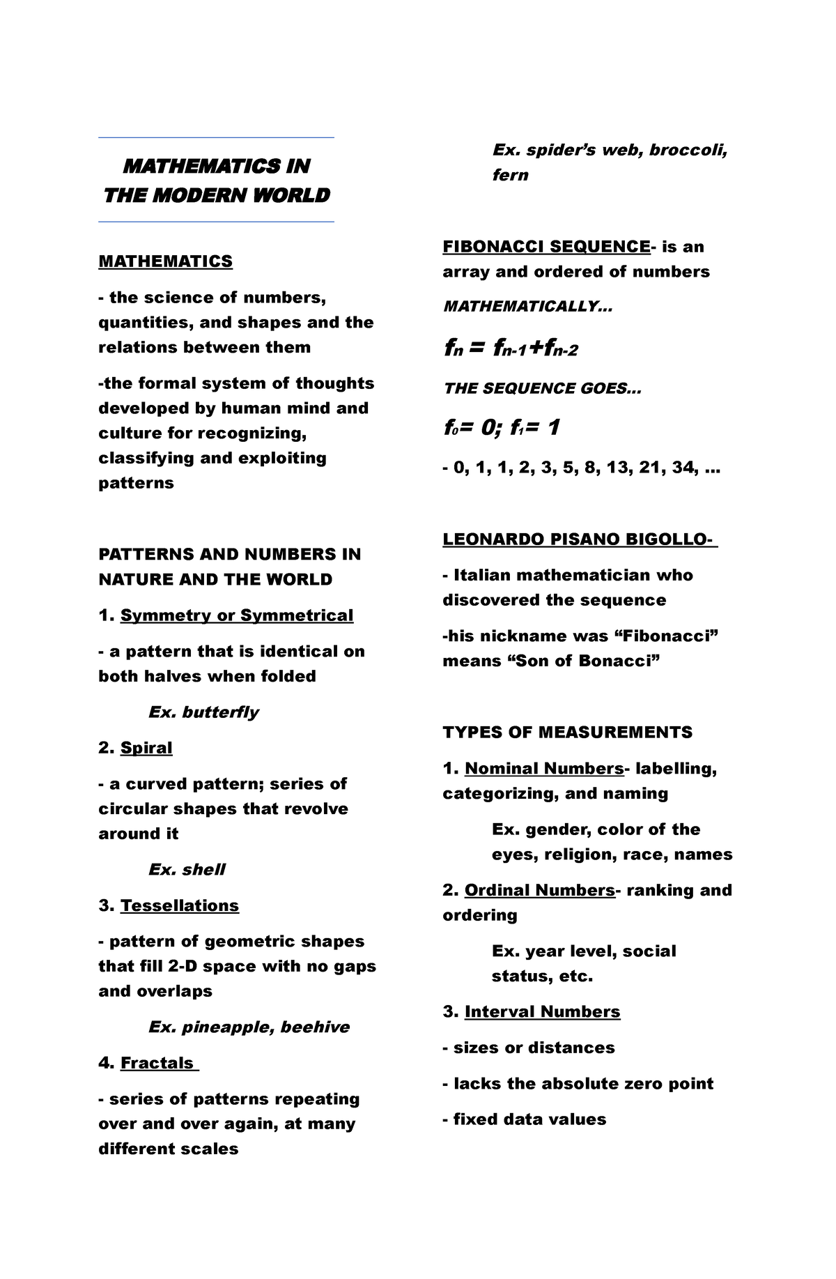 Mathematics IN THE Modern World Reviewer Prelim MATHEMATICS IN THE   Thumb 1200 1835 