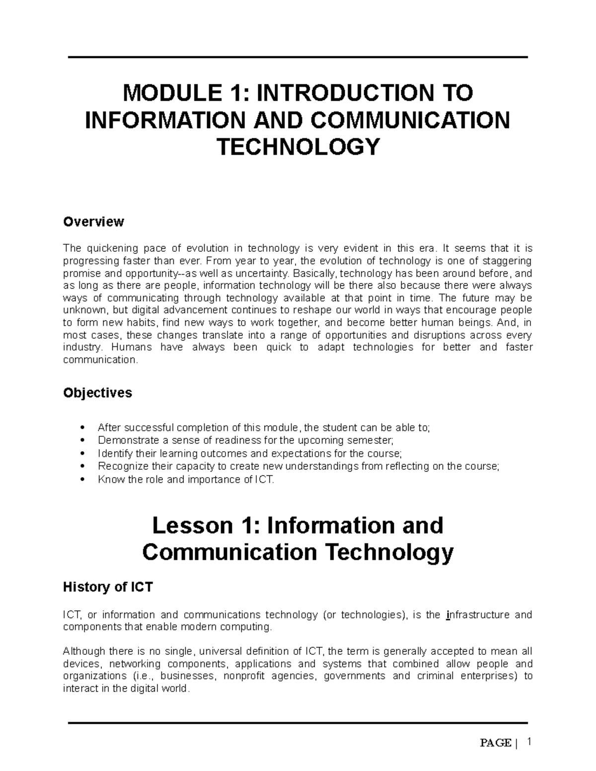 Module-1 - DASDS - MODULE 1: INTRODUCTION TO INFORMATION AND ...