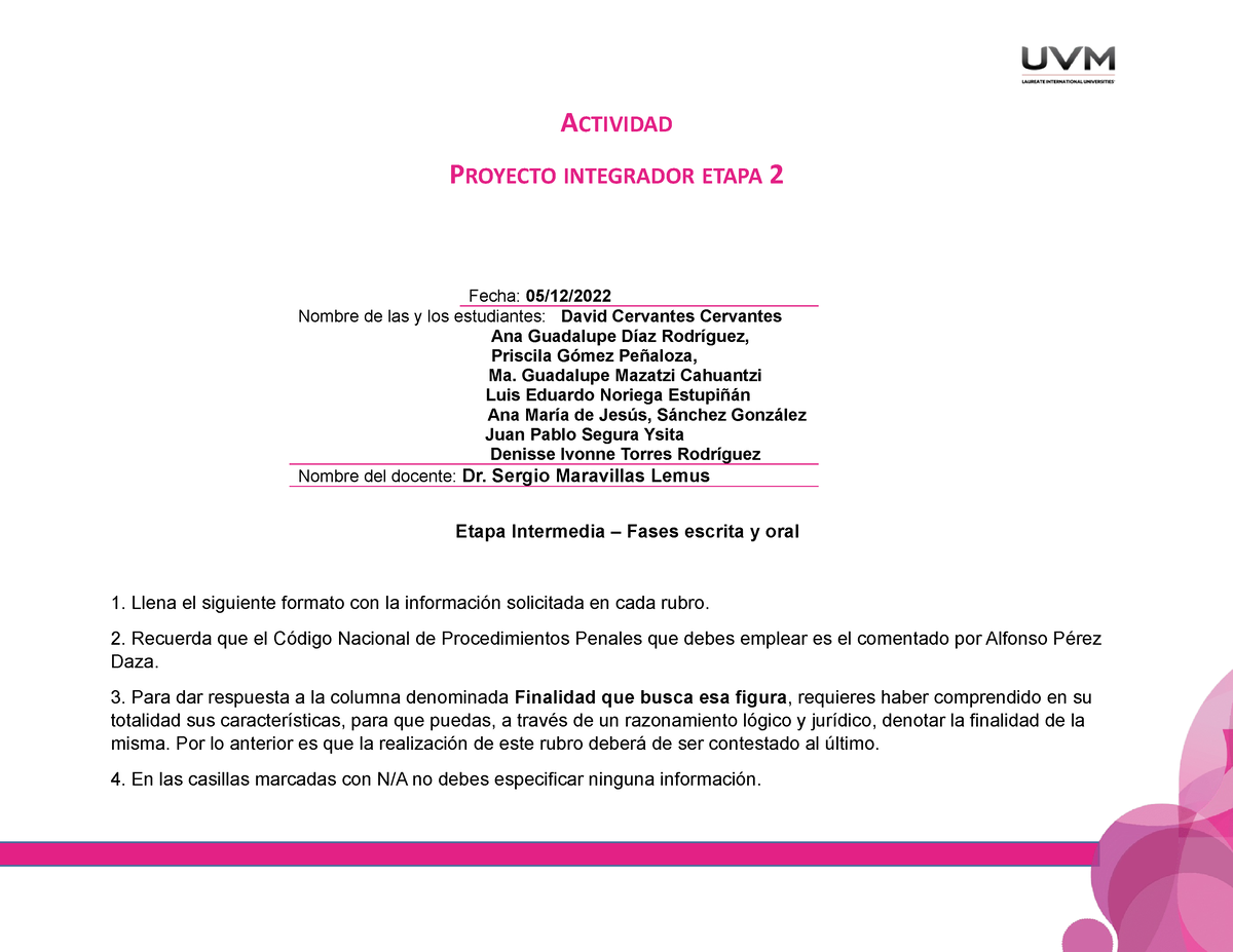 Actividad 6. Proyecto Integrador Etapa 2 - ACTIVIDAD PROYECTO ...