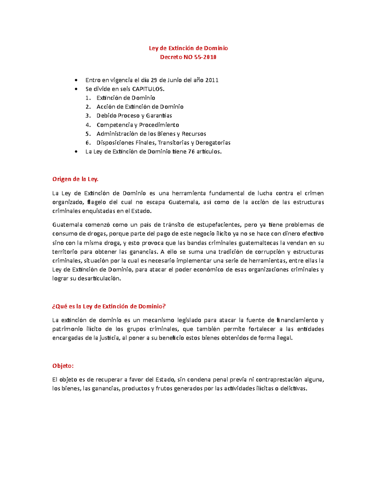 LED - apuntes de la Ley de Extinción de DOMINIO - Ley de Extinción de ...