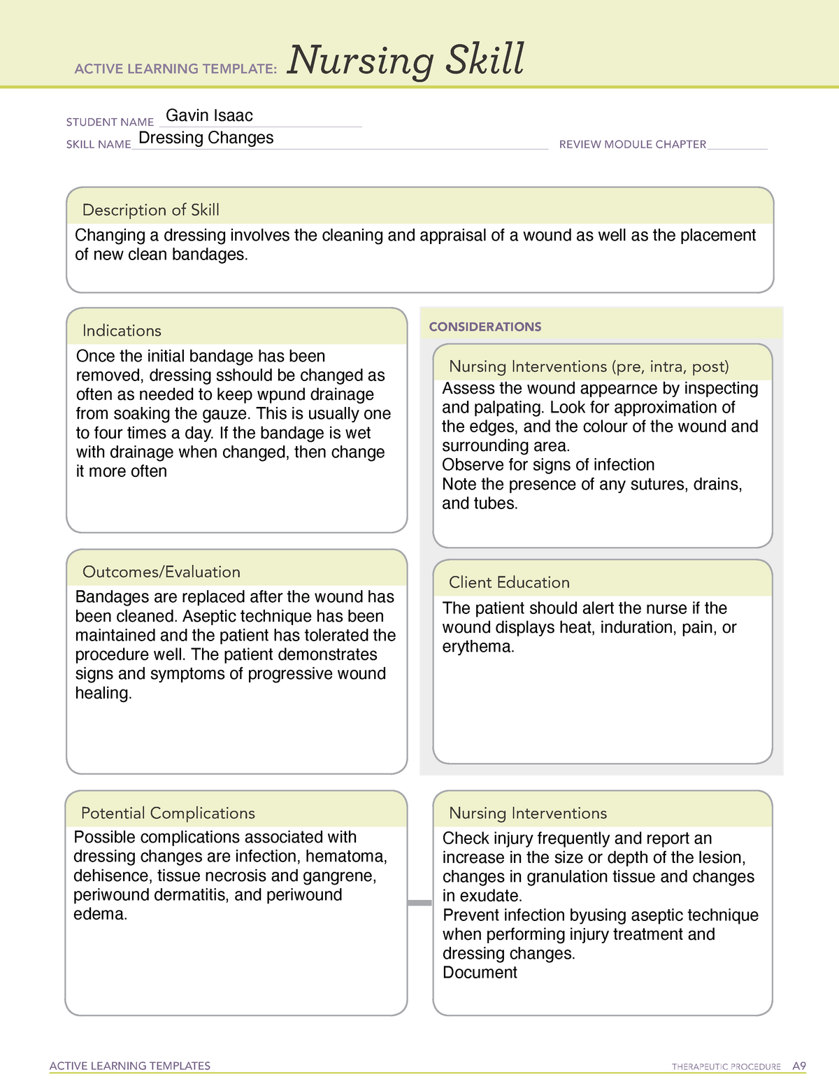 Wound Care Active Learning Template