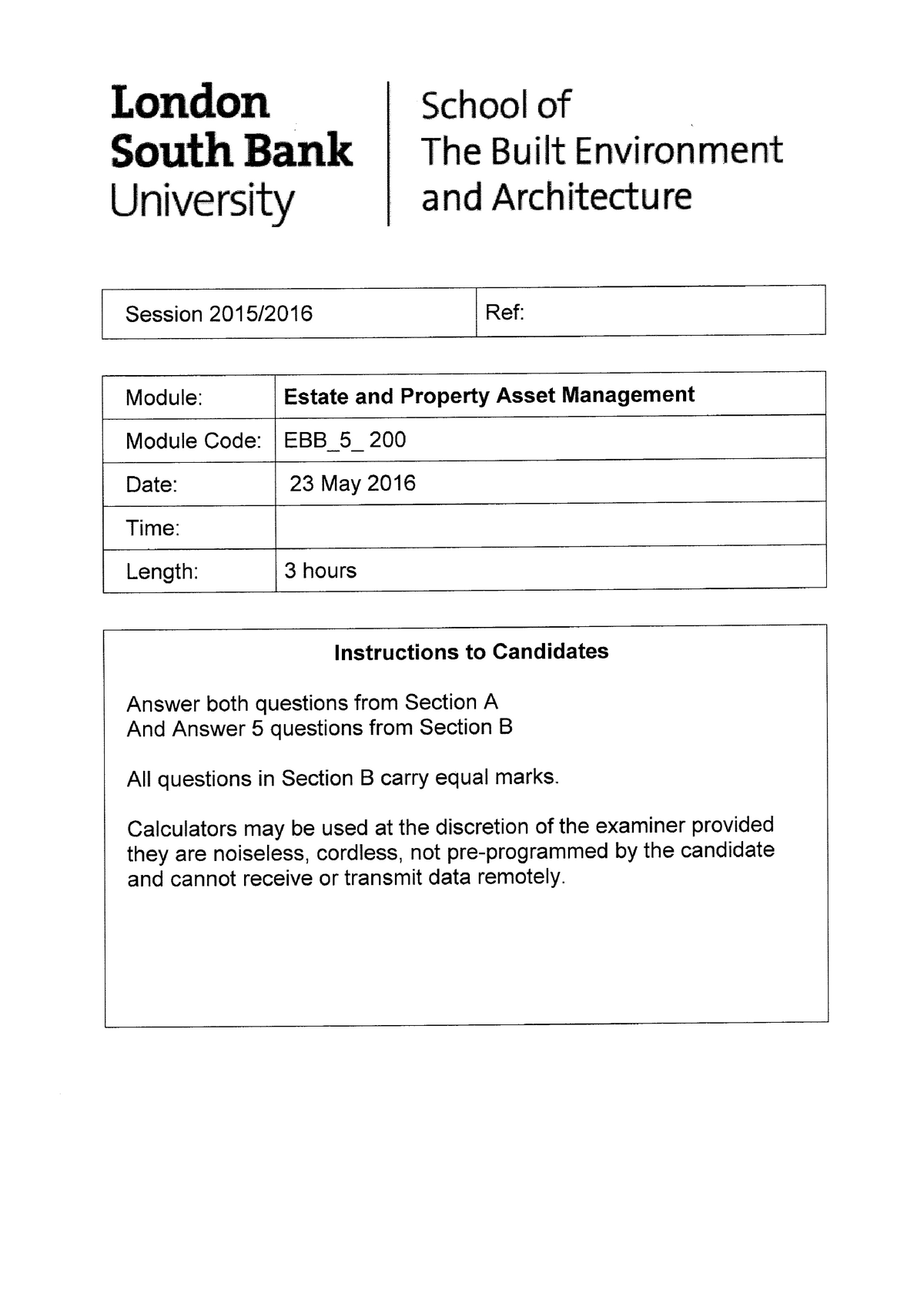 Sample/practice Exam 2016, Questions - EBB5200 - Studocu