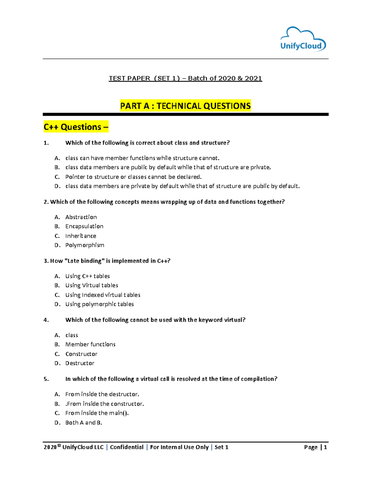 Question Paper Set 1 - it is upto date - TEST PAPER (SET 1) – Batch of ...