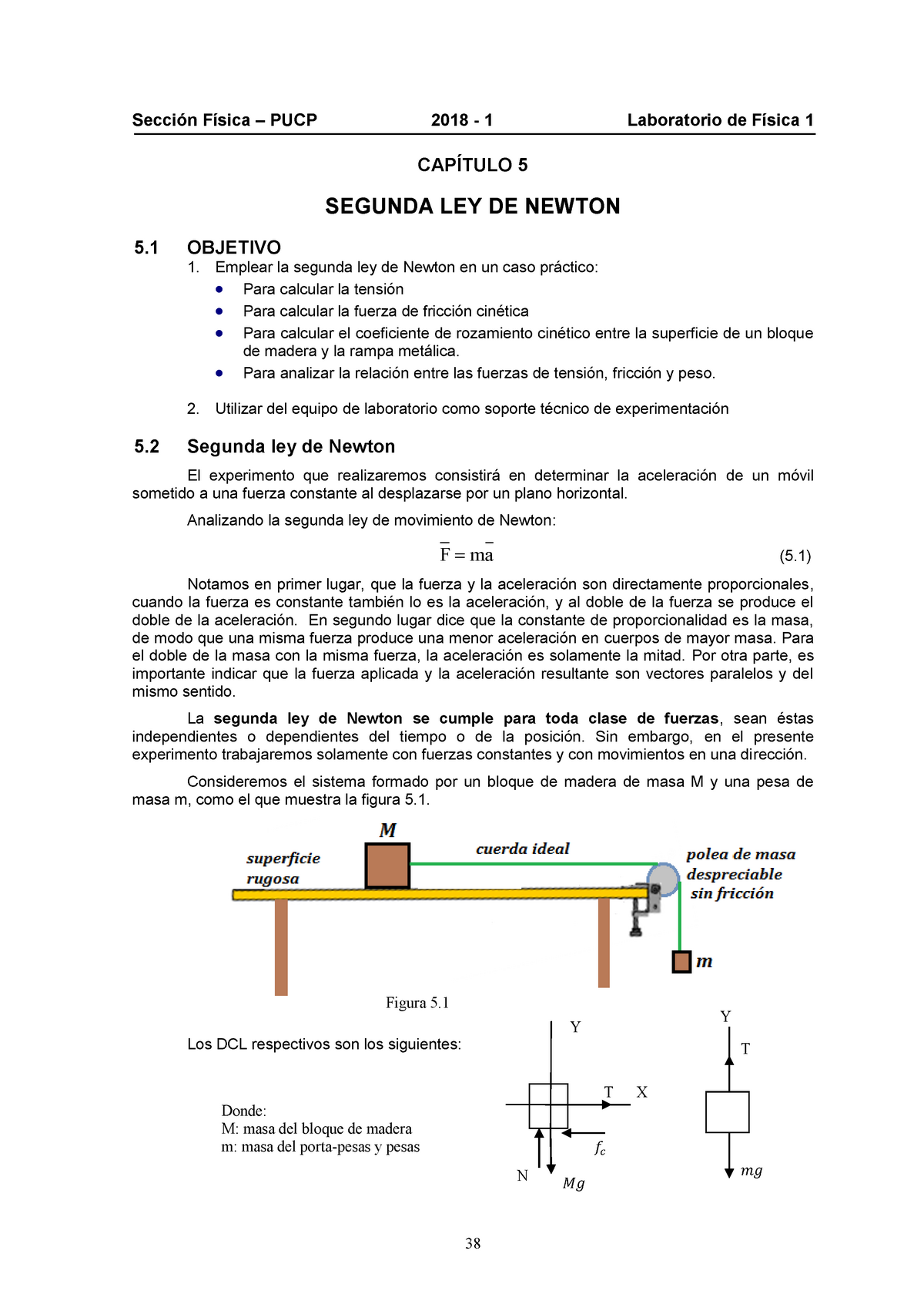 Capítulo 05 Segunda Ley De Newton Pucp 2018 1 Laboratorio De 1 5